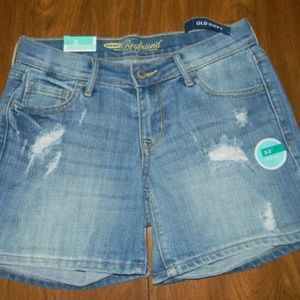Old Navy Boyfriend 0 Distressed Blue Shorts NWT